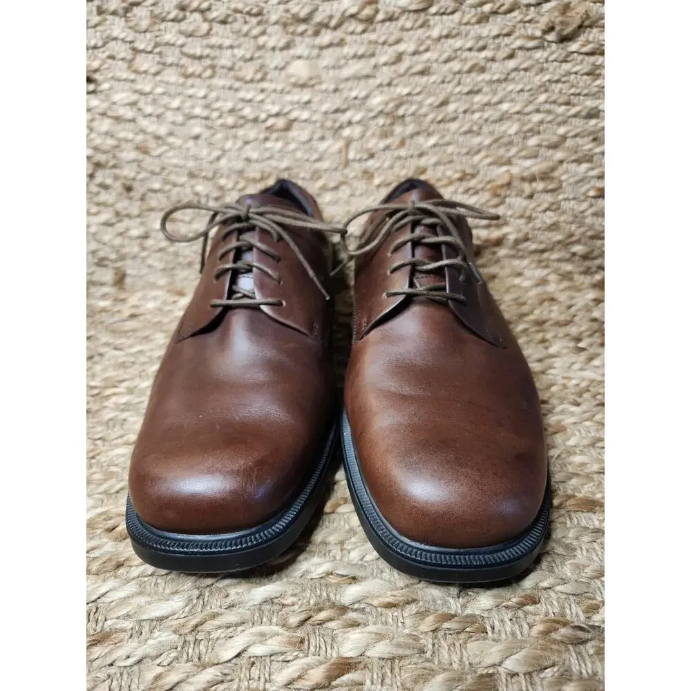 Rockport Margin Oxford Brown Leather Dress Shoes Lace Up Size 12 W Business Work